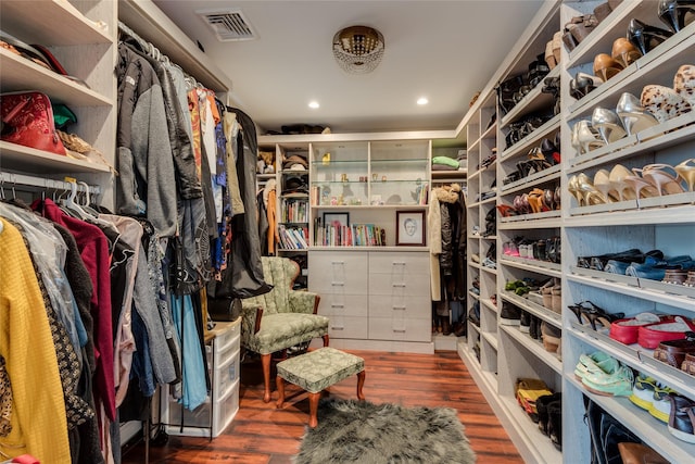 spacious closet featuring wood finished floors