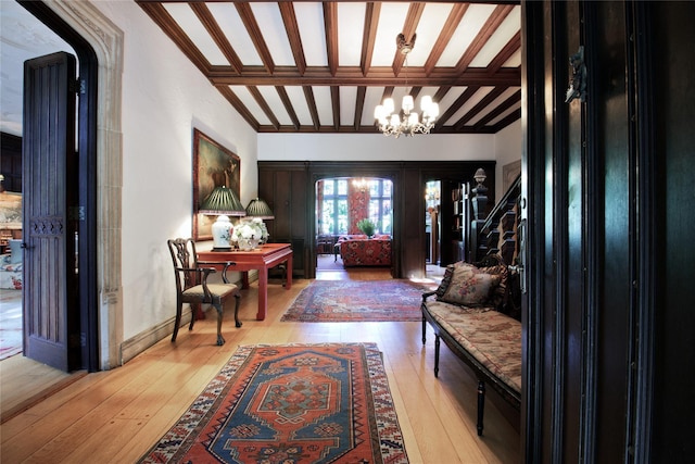 107 Bayview Rd, Manhasset, NY 11030 - foyer featuring a chandelier and light wood-type flooring