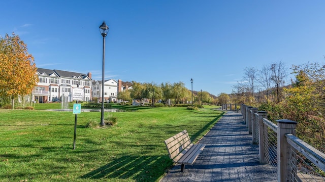 view of community with a lawn