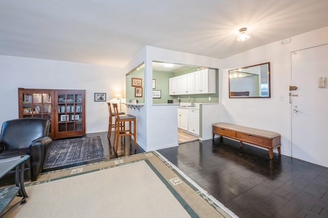 interior space with light wood-style flooring and baseboards