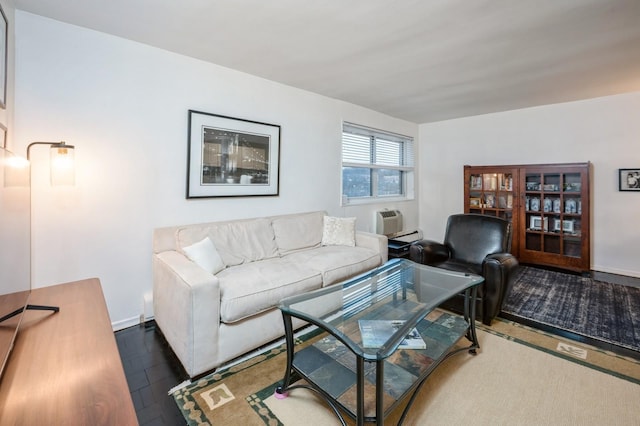 living area with wood finished floors