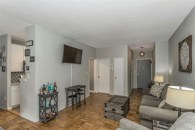 living room with baseboards