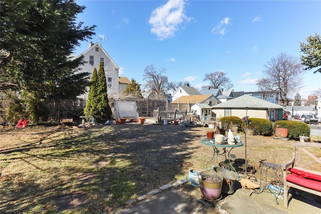 view of yard with fence