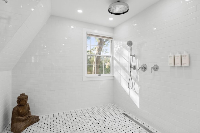 27 Notamiset Rd, Westhampton Beach, NY 11978 - bathroom featuring a tile shower and recessed lighting