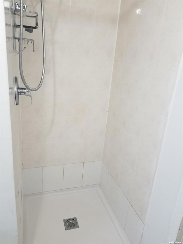 bathroom featuring a tile shower