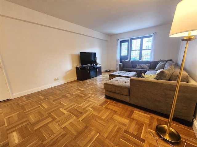 living room with baseboards