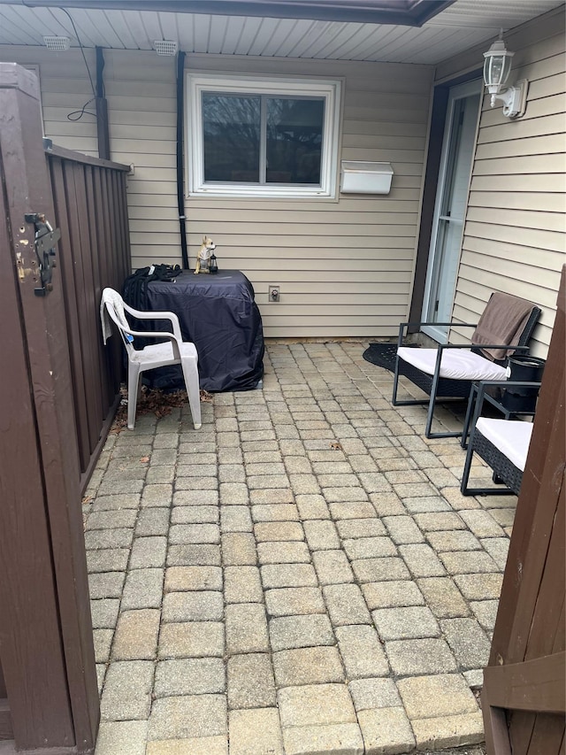 view of patio featuring grilling area