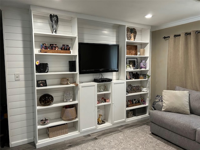 living area with wood finished floors