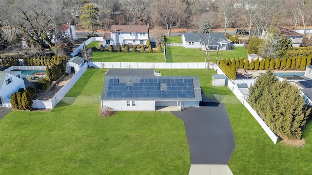 aerial view featuring a residential view