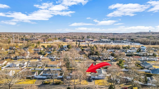 aerial view with a residential view