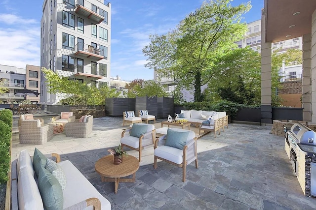 view of patio with outdoor lounge area