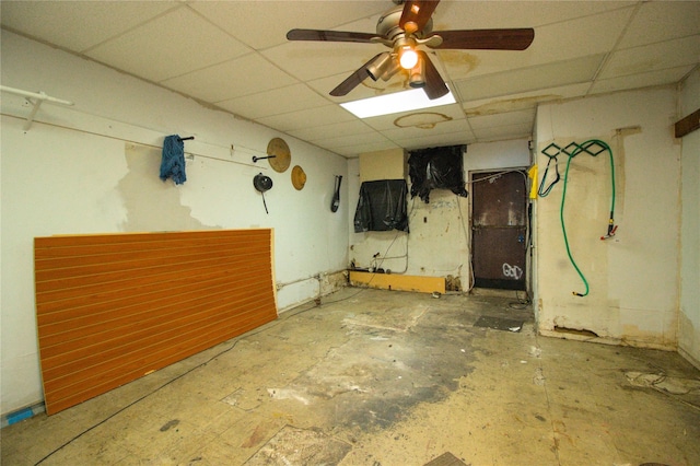 10634 Sutphin Blvd, Jamaica, NY 11435 - basement with a paneled ceiling and ceiling fan