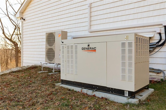 exterior details with ac unit and a power unit