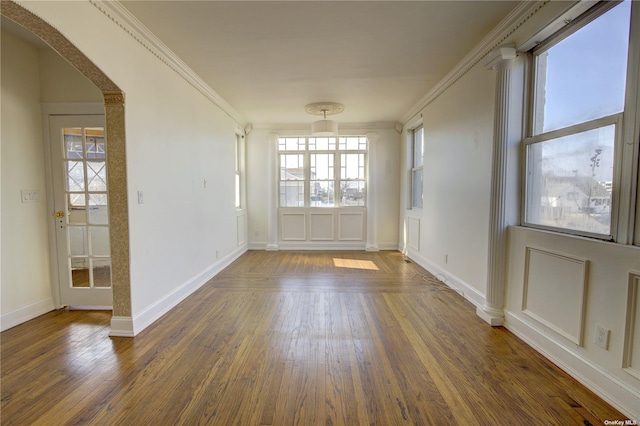 interior space featuring arched walkways