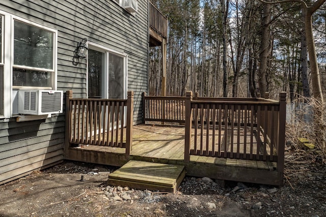 wooden terrace with cooling unit