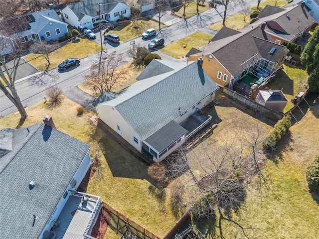 bird's eye view with a residential view