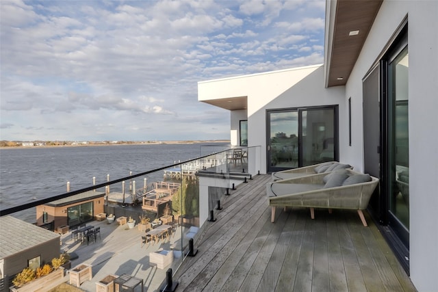 balcony with a water view