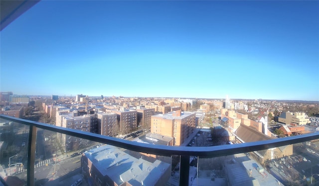 balcony with a view of city