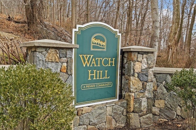 view of community sign