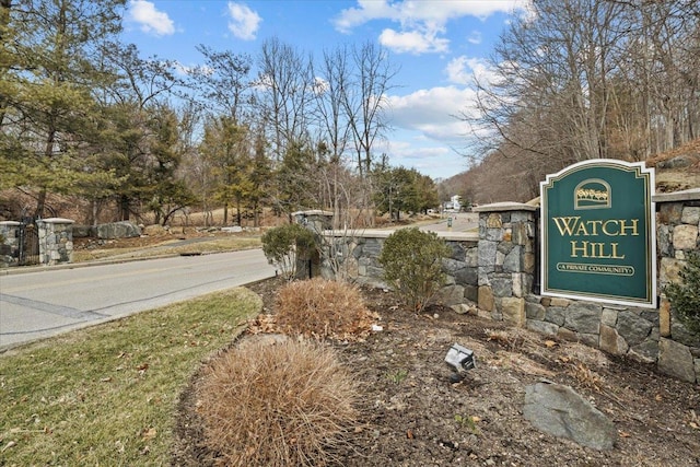 view of community sign