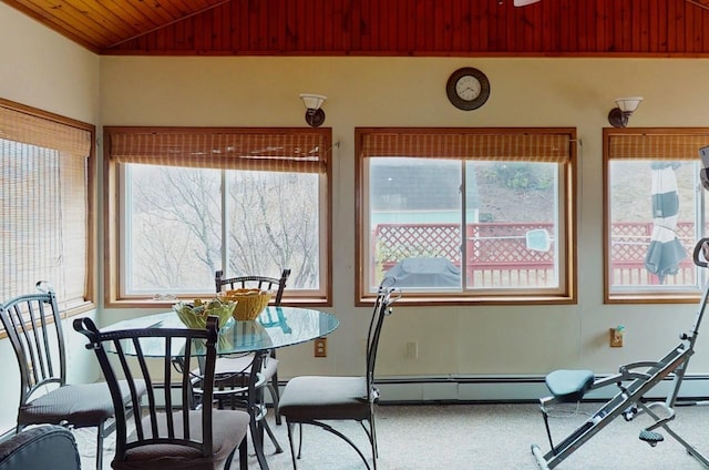 sunroom / solarium with lofted ceiling