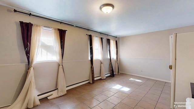 unfurnished room with baseboards