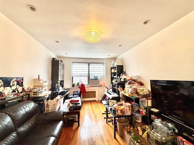 living area featuring light wood-type flooring