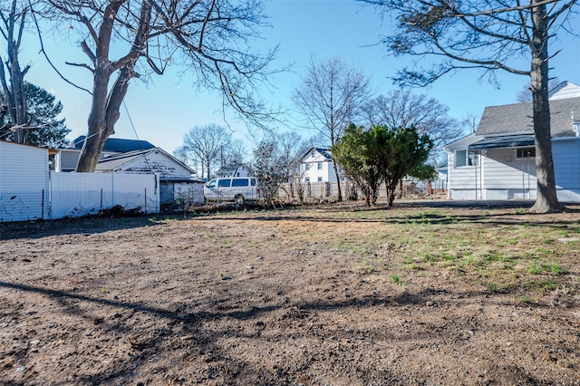 view of yard featuring fence