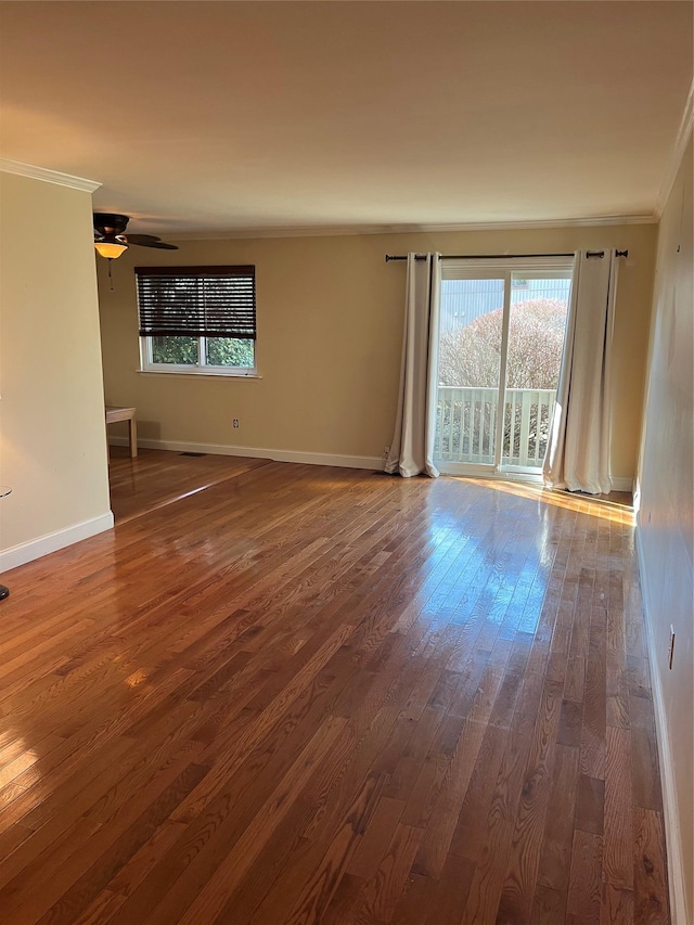 27 Sycamore Dr Bldg 2A, Middletown, NY 10940 - unfurnished room with ceiling fan, wood finished floors, baseboards, and ornamental molding