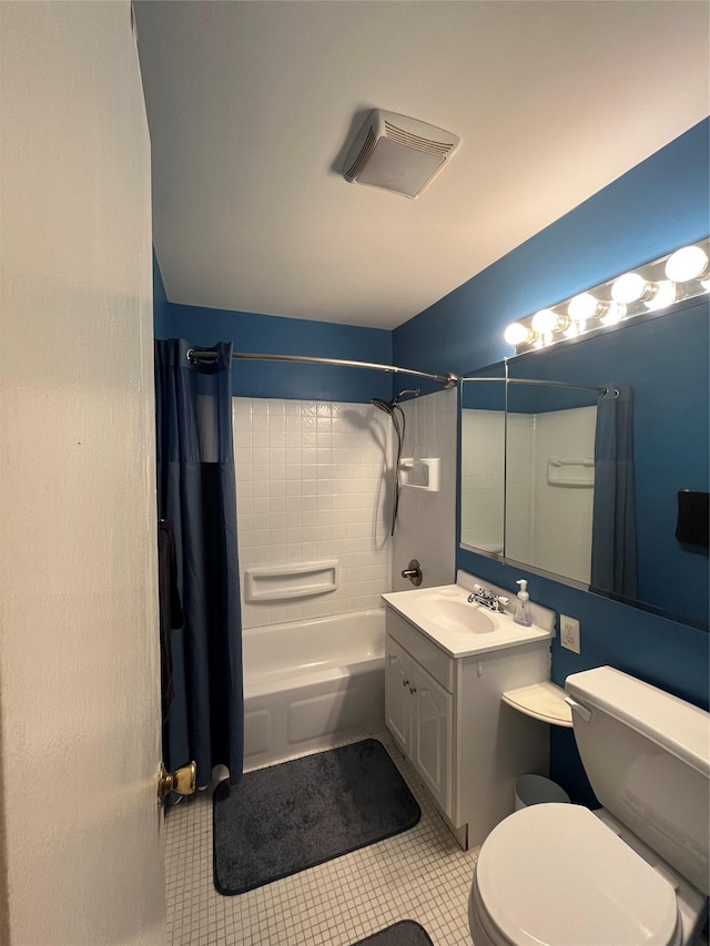 27 Sycamore Dr Bldg 2A, Middletown, NY 10940 - full bath with vanity, visible vents, tile patterned flooring, shower / tub combo, and toilet