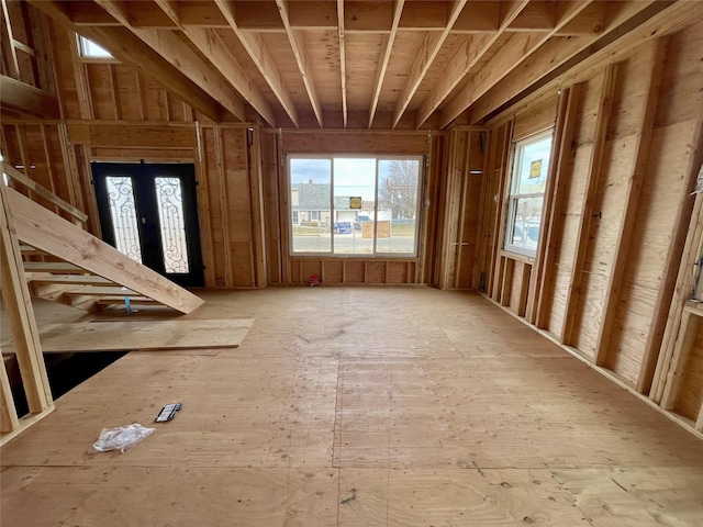 miscellaneous room with french doors