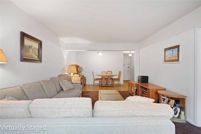 view of carpeted living area