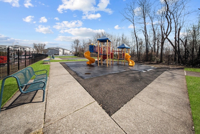 community play area with fence