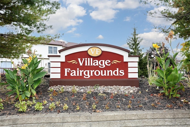 view of community sign