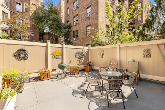 view of patio with a fenced backyard