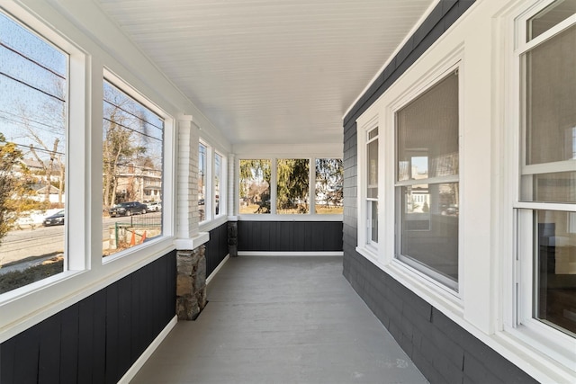 view of unfurnished sunroom