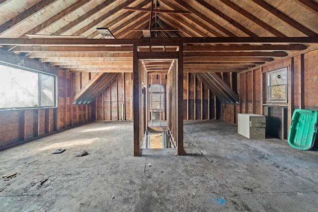 view of unfinished attic