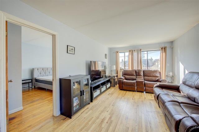 living room featuring light wood finished floors