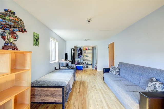 living area with wood finished floors