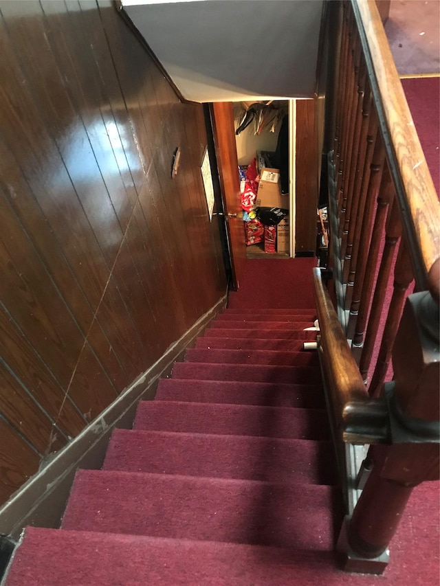 3327 Eastchester Rd, Bronx, NY 10469 - stairs with wooden walls