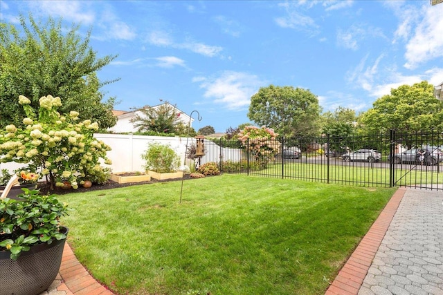view of yard with fence