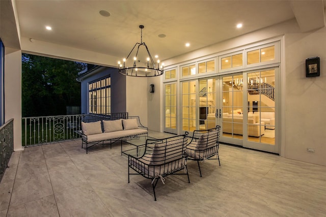 view of patio with an outdoor living space