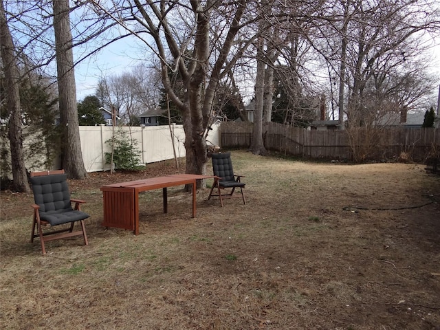 view of yard featuring fence