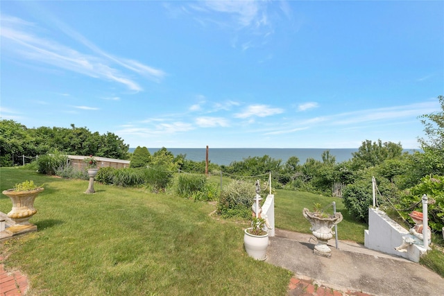 48 Crows Nest Dr, Baiting Hollow, NY 11901 - view of green lawn with a water view