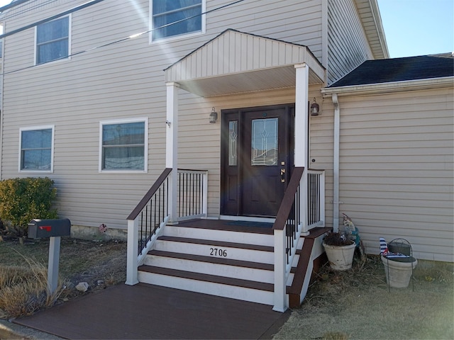 view of doorway to property