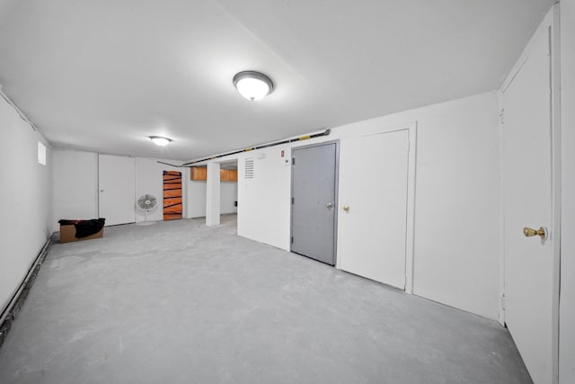 view of finished basement