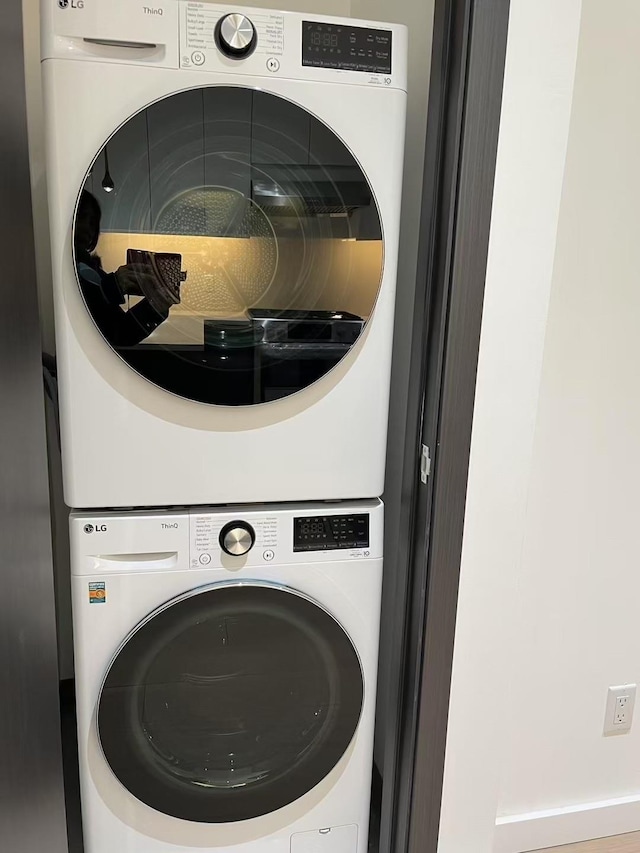 108-15 72nd Ave Unit 4D, Forest Hills, NY 11375 - laundry area with laundry area and stacked washer / dryer