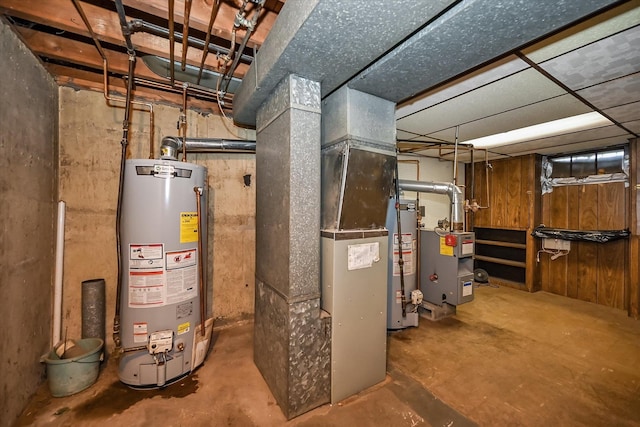 utilities with heating unit and water heater