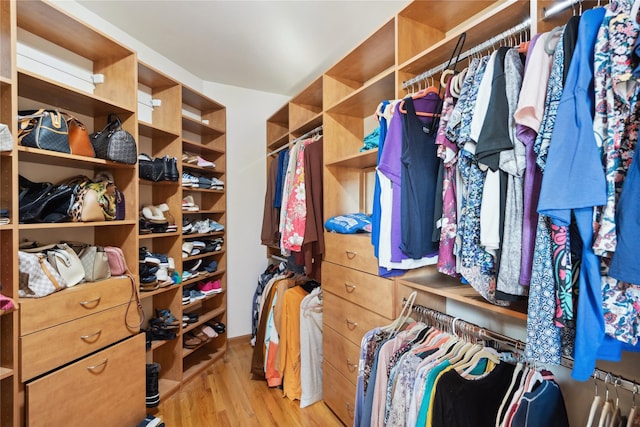 spacious closet with wood finished floors