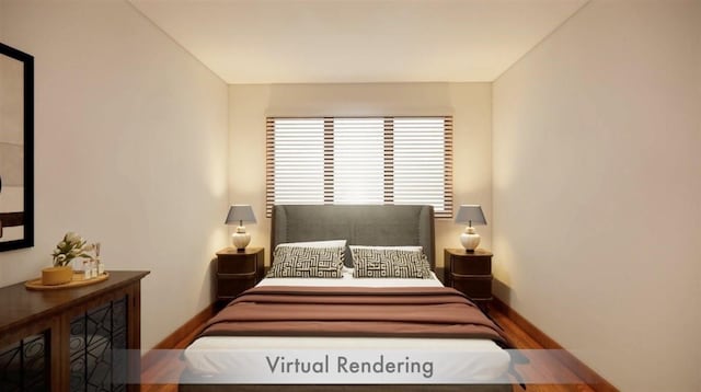 bedroom featuring wood finished floors